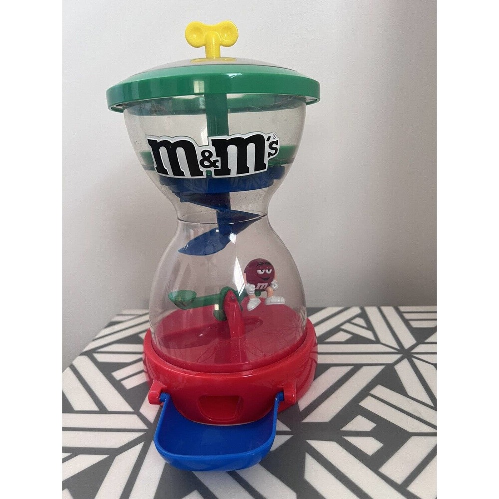 M&M CANDY MACHINE 9" DISPENSER RED ON TEETER TOTTER M&M'S